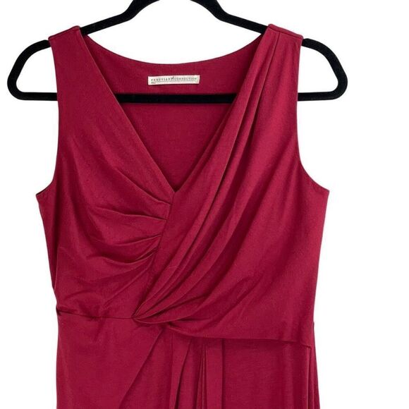 Peruvian Connection Red Cotton Drapey Ruched Maxi Dress Size S - Picture 3 of 8